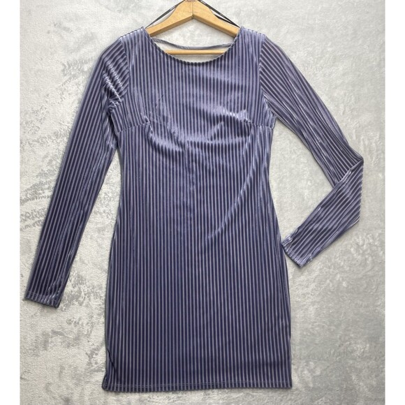 Forever 21 Dresses & Skirts - New Size S Women's Forever 21 Velvet Scoop Back Ribbed Party Dance Dress Purple